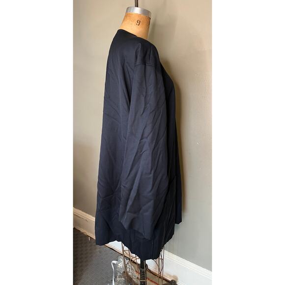 VTG Ungaro Solo Donna Italy Navy Blue Swing Jacket, 100% Wool, 42 USA 8 - Picture 3 of 8